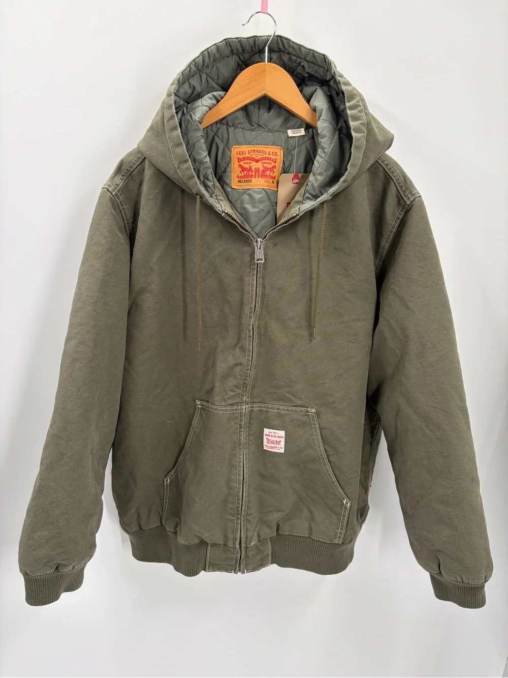 Levi's Workwear Potrero Hooded Jacket Olive Green NWT XL